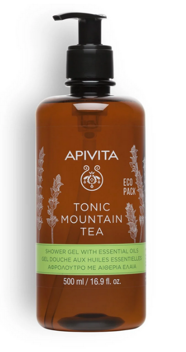 Gel Douche aux Huiles Essentielles Tonic Mountain Tea Apivita
