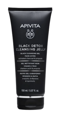 [724Ph240010906] Gel Nettoyant Noir Visage & Yeux Black Detox Apivita