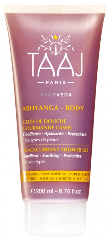 [724Ph240010998]  Abhyanga Gelée de Douche Gourmande Cassis 200ml Taaj