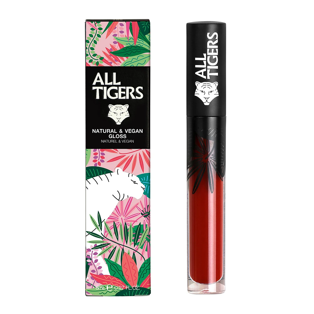 [724Ph240011368] Gloss Vegan Rouge Bordeaux All Tigers