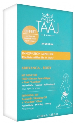 Abhyanga Kit Minceur Huile Minceur Ayurvédique 100 ml + Gant Garshan Taaj 