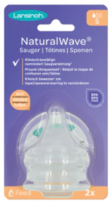 [724Ph240015107] Lansinoh Natural Wave 2 Tétines Débit Lent