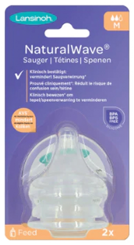 [724Ph240015108] Lansinoh Natural Wave 2 Tétines Débit Moyen