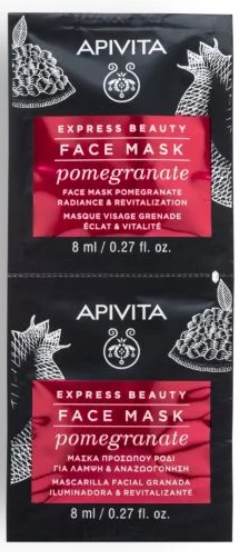Masque Visage Éclat & Vitalité à la Grenade Express Beauty Apivita