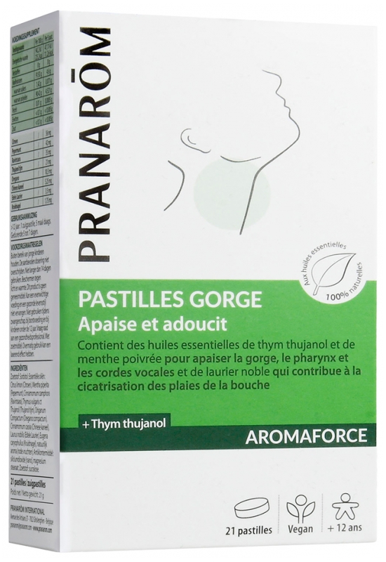 Aromaforce Pastilles Gorge 21 Pastilles Pranarôm 