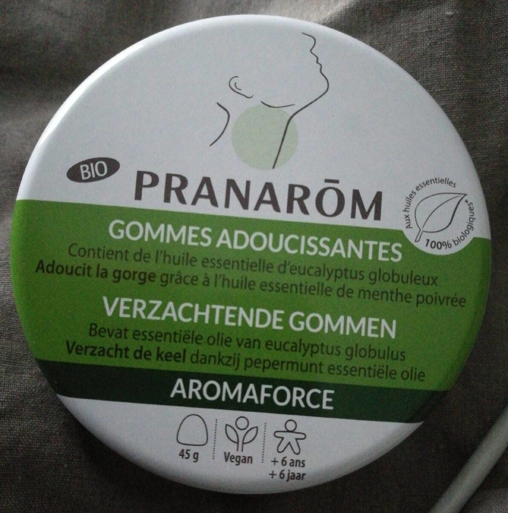 [724Ph240022150] Aromaforce Gommes Adoucissantes Menthe Eucalyptus Bio 45g Pranarôm 
