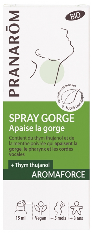 [724Ph240022158] Aromaforce Spray Gorge Apaisant Bio 15ml Pranarôm 