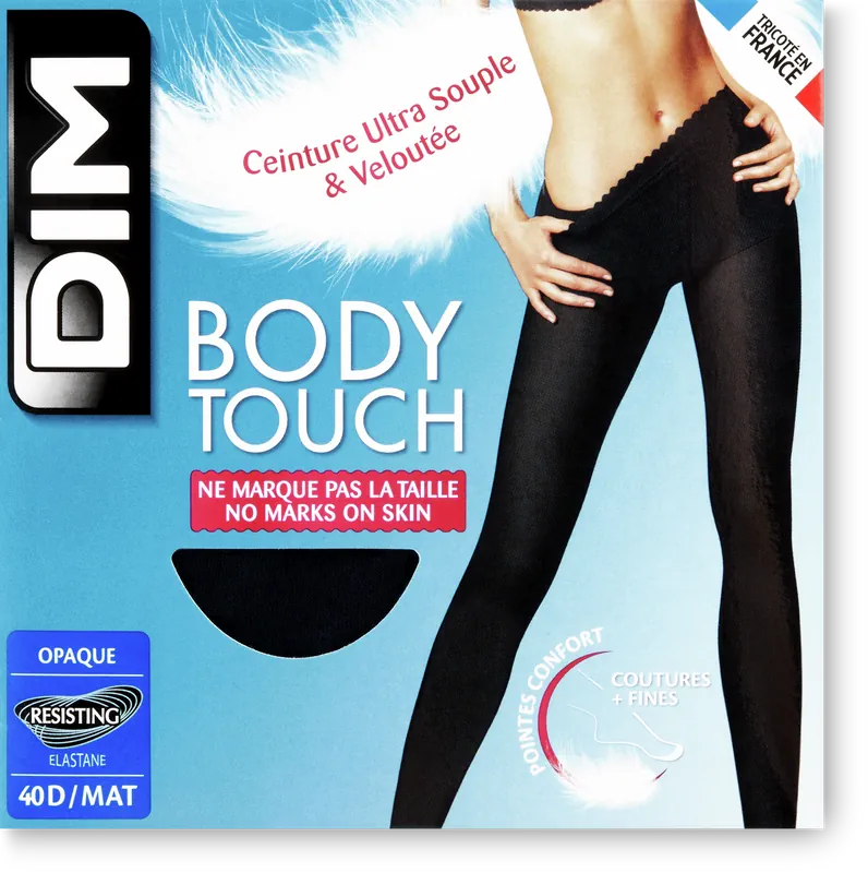 Collant femme opaque noir mât 40D T1 Body touch DIM