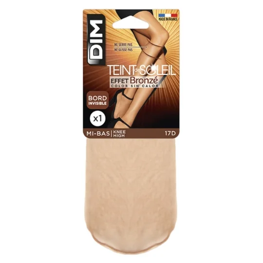 [724Ph240022508] Mi-bas femme beige effet bronzé TU Teint de soleil DIM