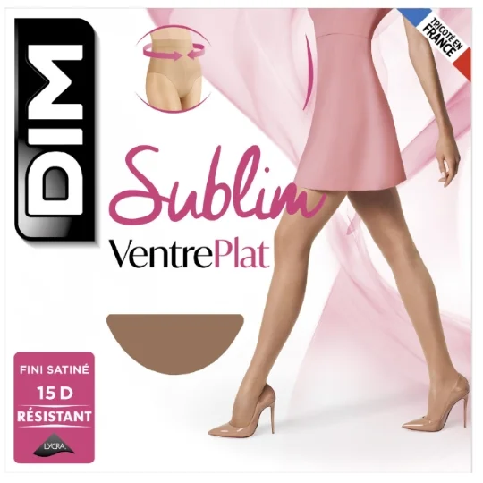 [724Ph240022525] Collant Sublim Ventre Plat 15D Beige Transparent DIM