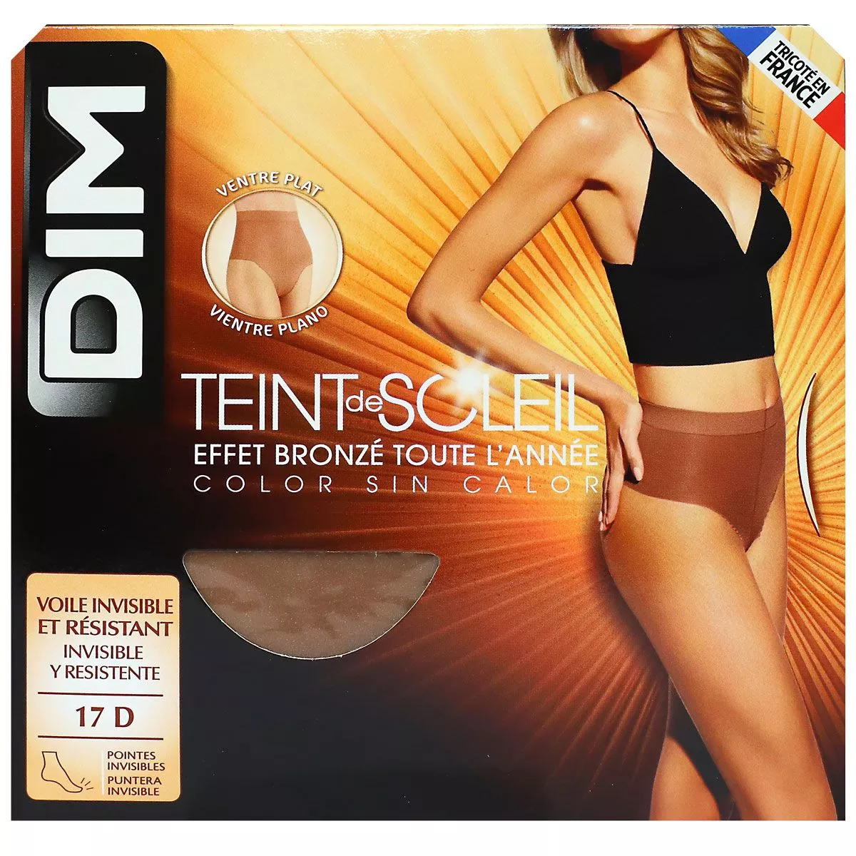 [724Ph240022622] Teint de soleil collant ventre plat effet bronzé 17D taille 2 Dim