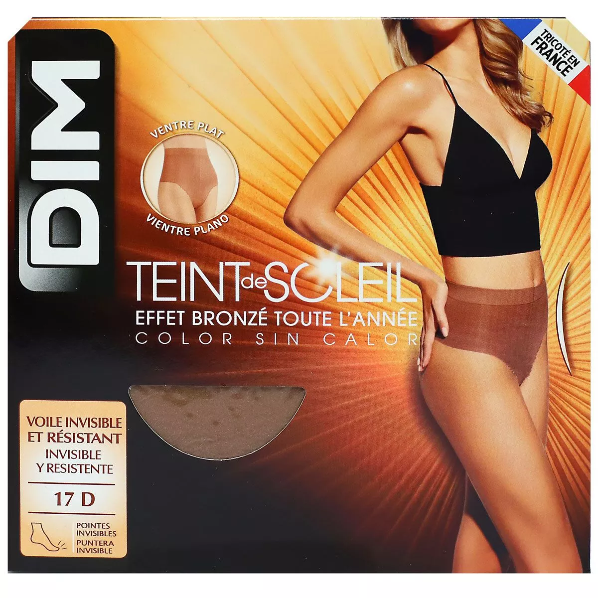 [724Ph240022623] Teint de soleil collant ventre plat effet bronzé 17D taille 4 Dim