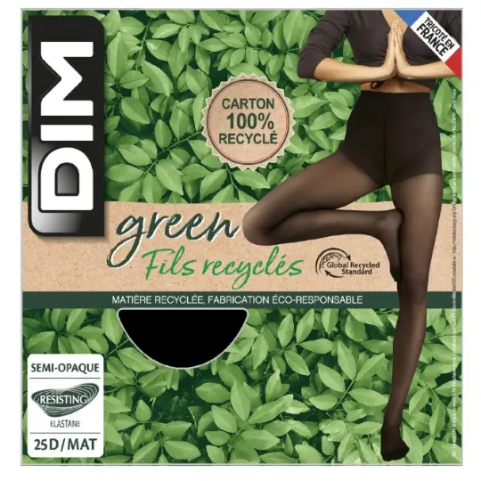 Collant femme noir semi-opaque T4 Green DIM