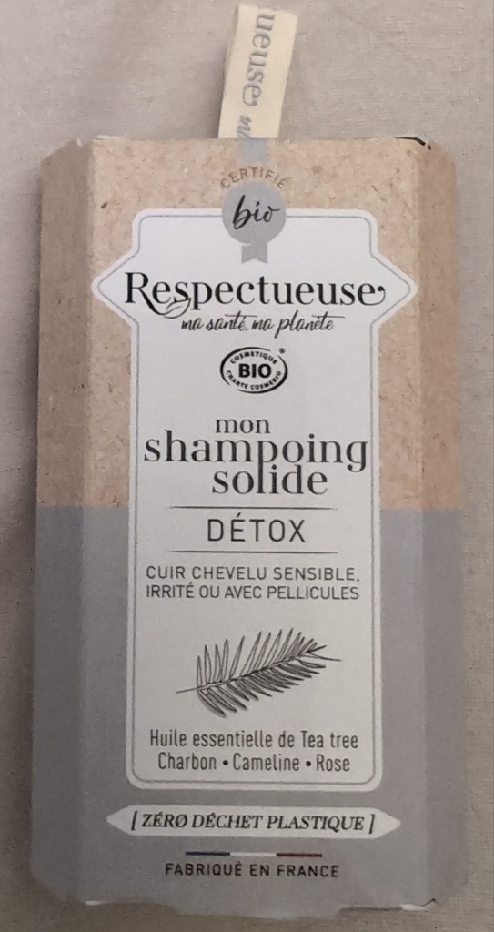 [724Ph240025092] Mon Shampooing Solide Détox Bio 75g Respectueuse 