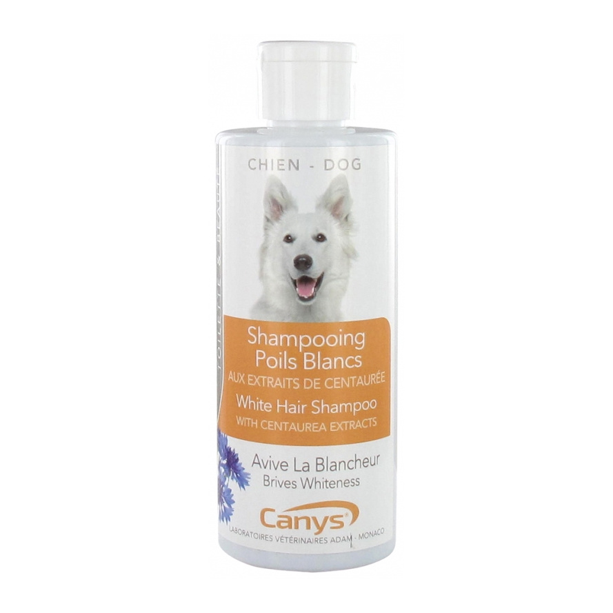 [724Ph240025162] Shampoing Poils Blancs pour Chiens 200ml Canys