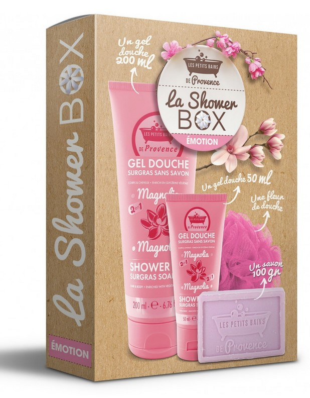 [724Ph240025221] Shower Box Emotion Les Petits Bains de Provence — Emballage abîmé