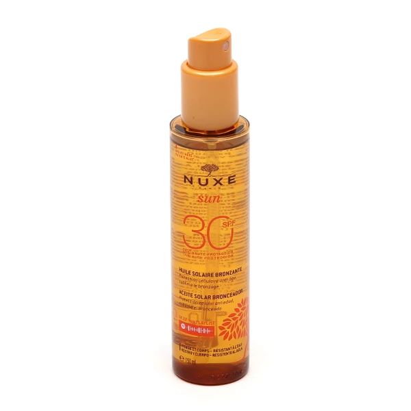 [724Ph240026186] Sun huile solaire bronzante visage et corps SPF 30 Nuxe