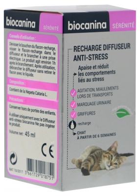 [724Ph240026580]  Recharge Diffuseur Anti-Stress Chat 45ml Biocanina