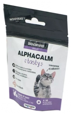 [724Ph240002664] Alphacalm Tasty Chats - NAC - Très Petits Chiens 30 Bouchées Appétentes Biocanina