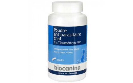[724Ph240002709] Poudre Antiparasitaire à la Tétraméthrine pour Chat 150g Biocanina