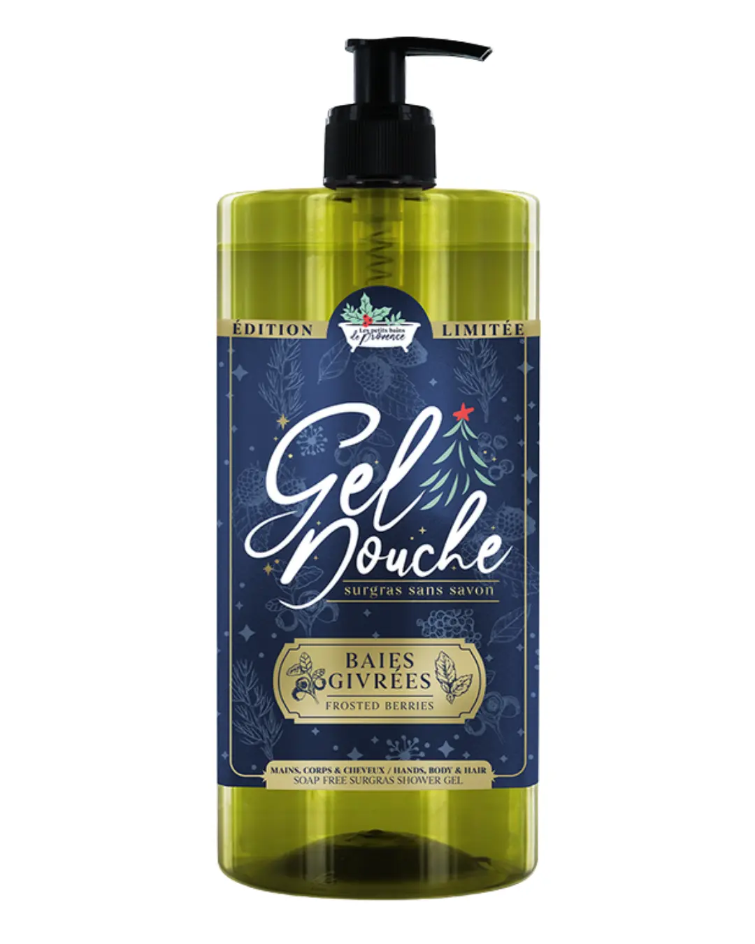 [724Ph240029600] Gel Douche Edition Noël 1L Les Petits Bains de Provence (Orange Cannelle)