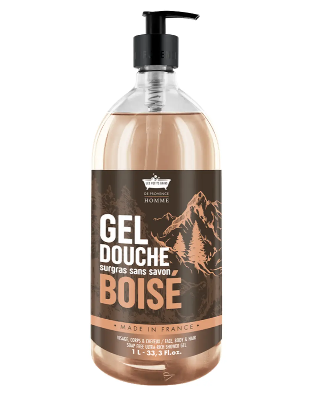 [724Ph240029604] Gel Douche Homme 1L Les Petits Bains de Provence (Boisé)