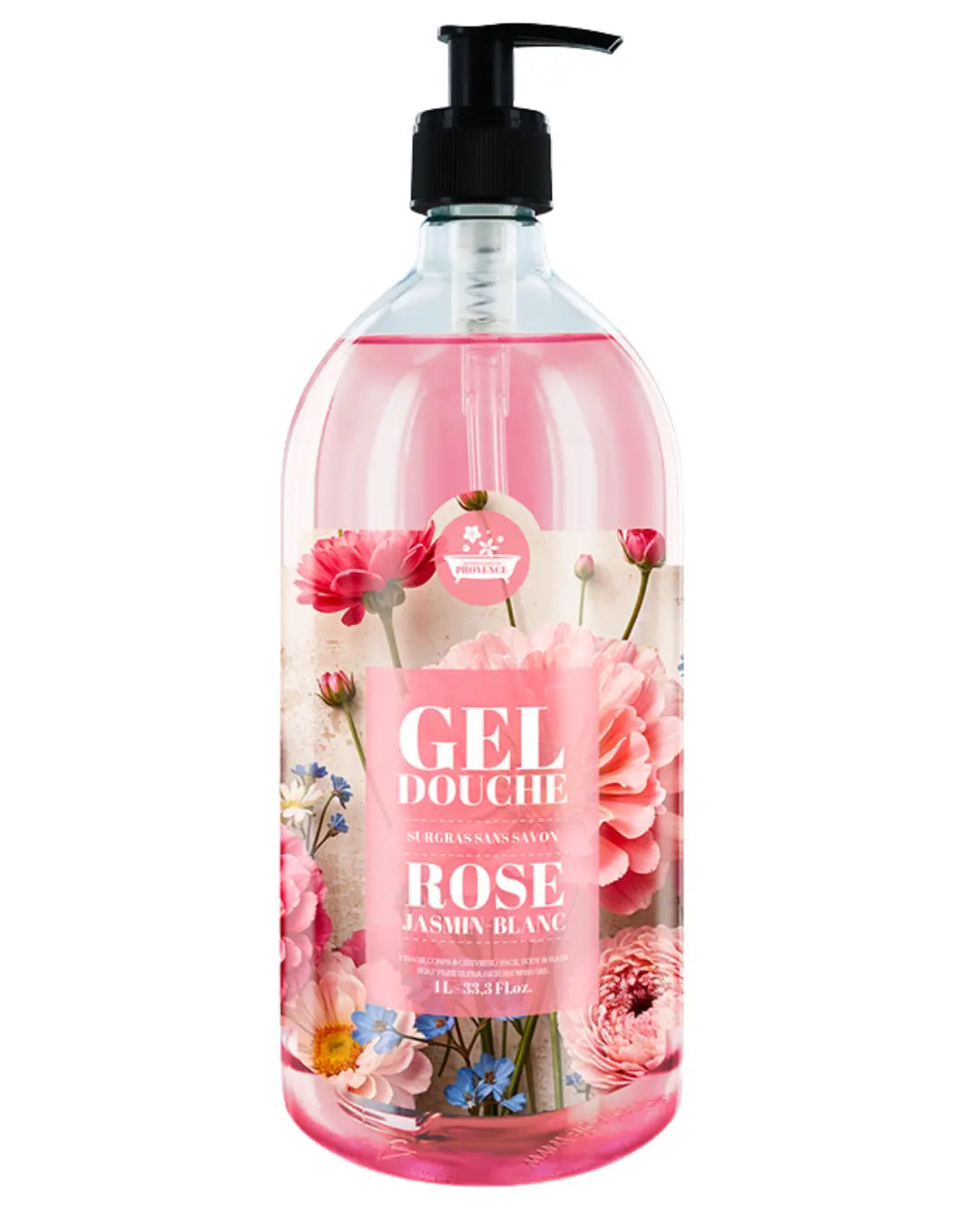 [724Ph240029609] Gel Douche Série Limitée Fleurs des Champs 1L Les Petits Bains de Provence (Mimosa Frangipanier)