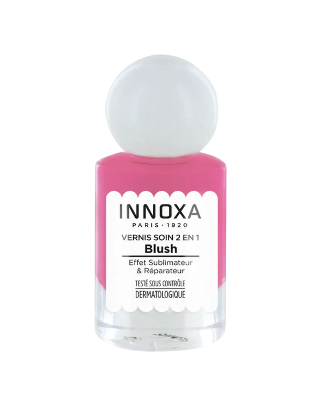 [724Ph240029733] Vernis à Ongles Soin 2en1 Blush 10ml Innoxa (Rose Velours)