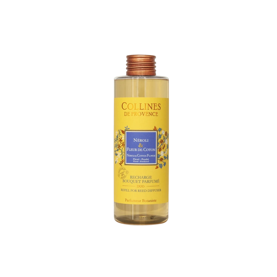 Recharche Bouquet Parfumé Néroli & Fleur de Coton 200ml Collines de Provence