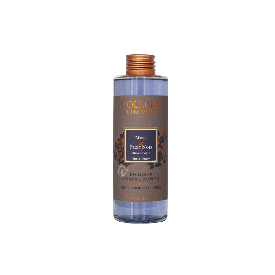 Recharche Bouquet Parfumé Musc & Fruit Noir 200ml Collines de Provence