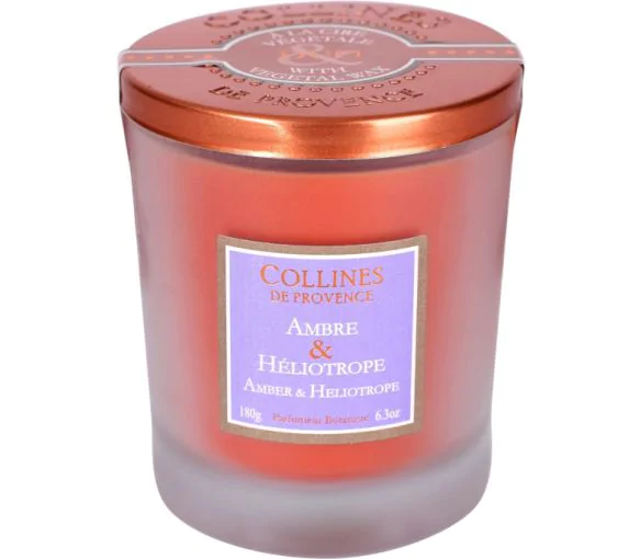 Bougie Ambre & Héliotrope 180g Collines de Provence