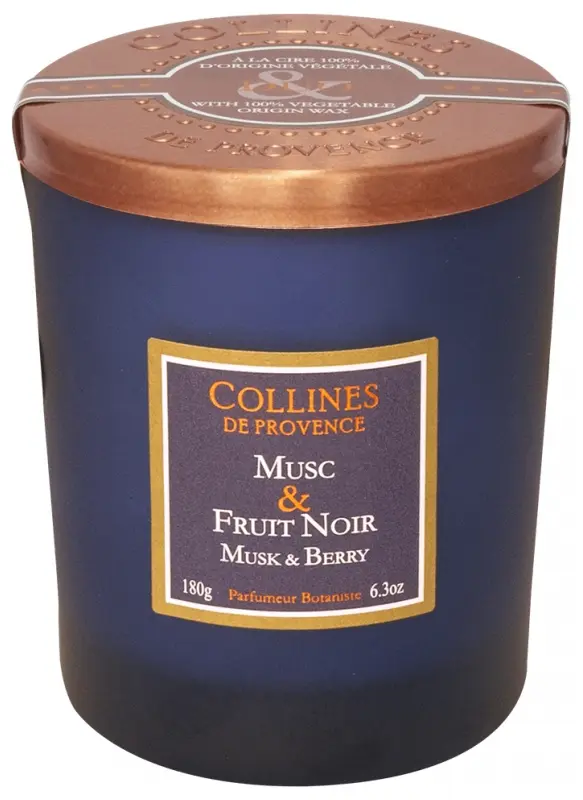 Bougie Musc & Fruit Noir 180g Collines de Provence