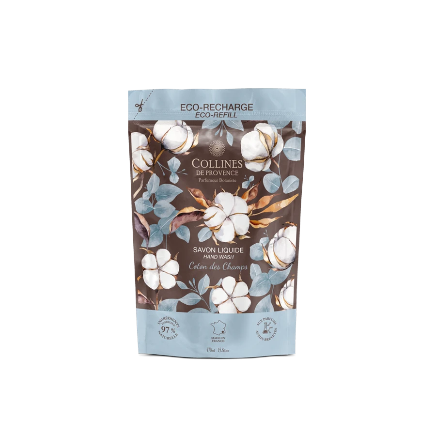 Eco-recharge Savon Liquide Coton des Champs 470ml Collines de Provence