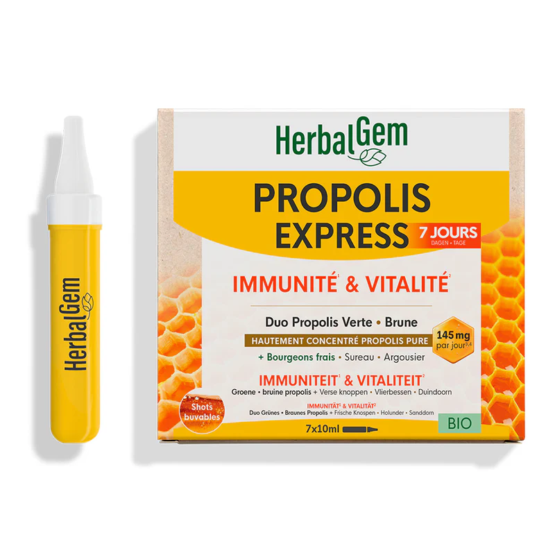 [724Ph240029926] Propolis Express Immunité et Vitalité Bio 7x10ml HerbalGem