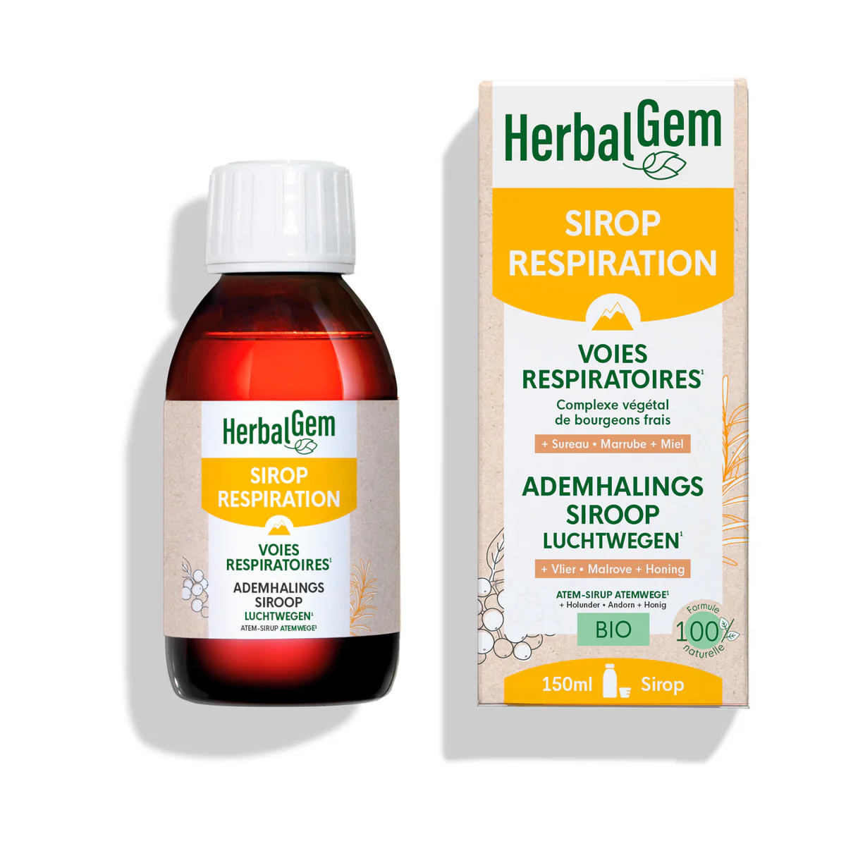 [724Ph240029940] Sirop Respiration Bio150ml HerbalGem
