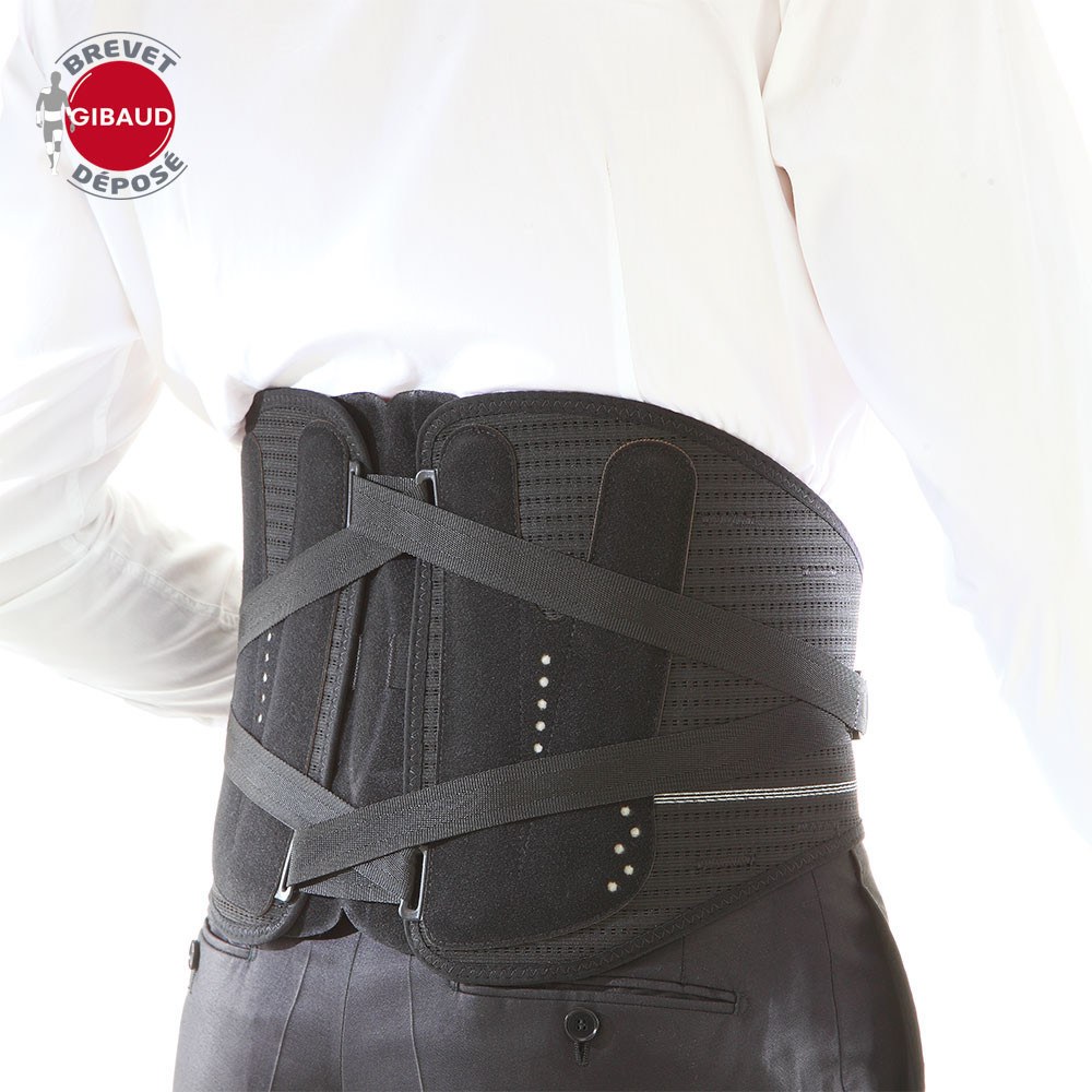 [724Ph240030141] Lombogib Evolution Ceinture de Soutien Lombaire Noir Taille 4 hauteur 21cm Gibaud 