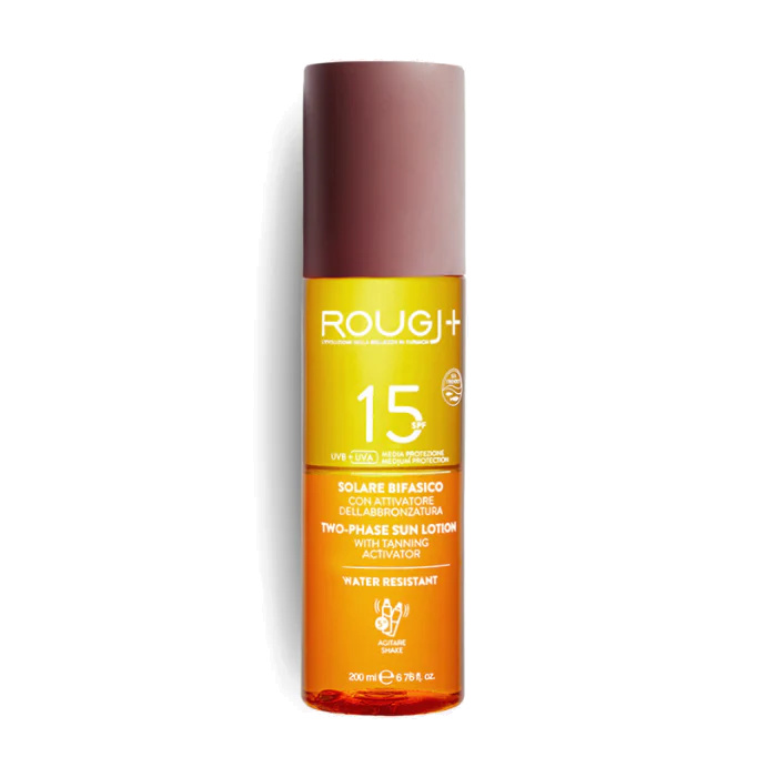 Solaire Biphasique SPF15 avec Activateur de Mélanine 200ml RougJ