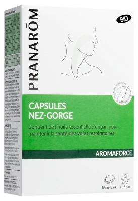 [724Ph240004393] Aromaforce Capsules Nez-Gorge Bio 30 Capsules Pranarôm 