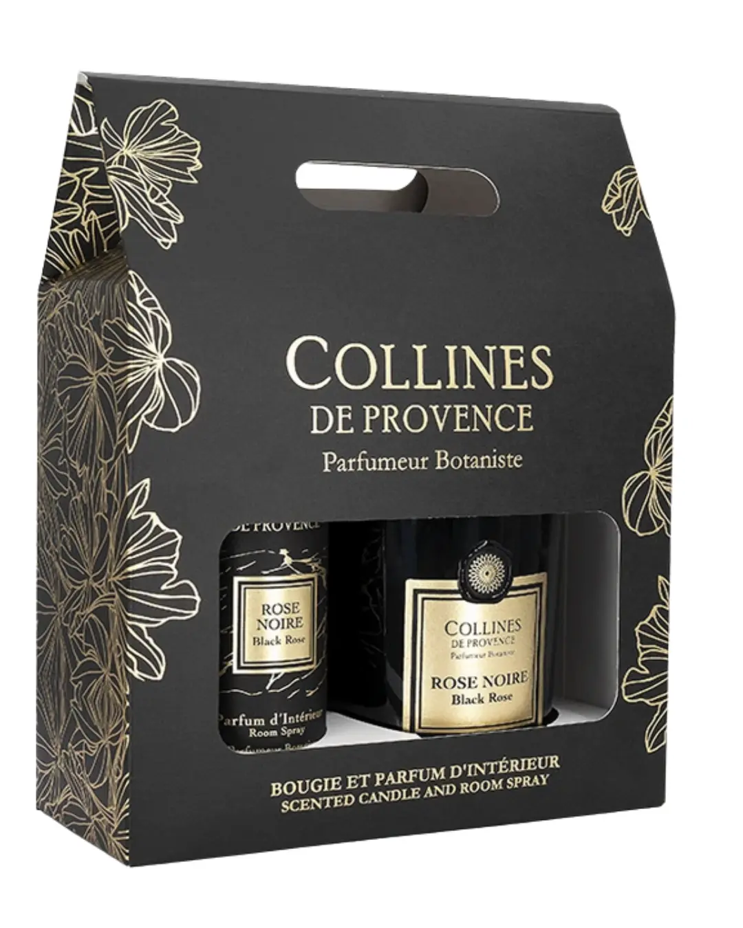 [724Ph240005512] Coffret Bougie et Parfum d'Intérieur Rose Noire Collines de Provence