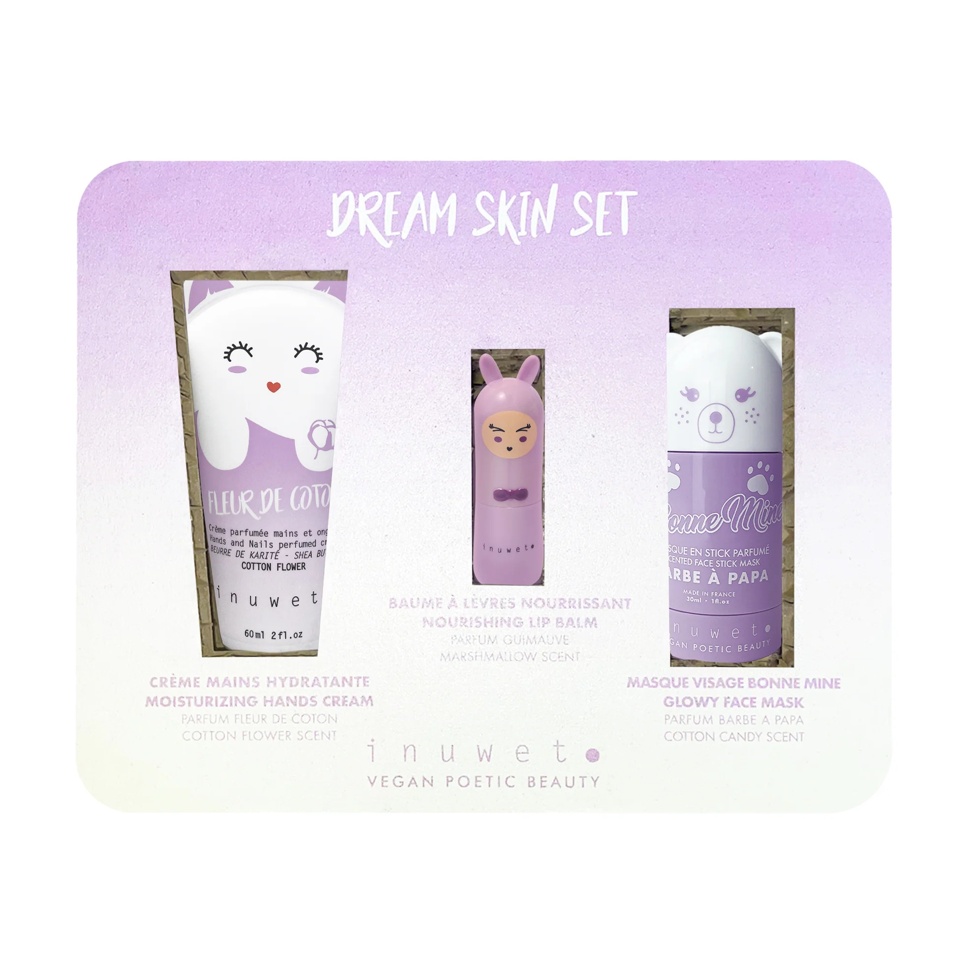 [724Ph240005528] Coffret 3 Soins Dream Mauve Inuwet