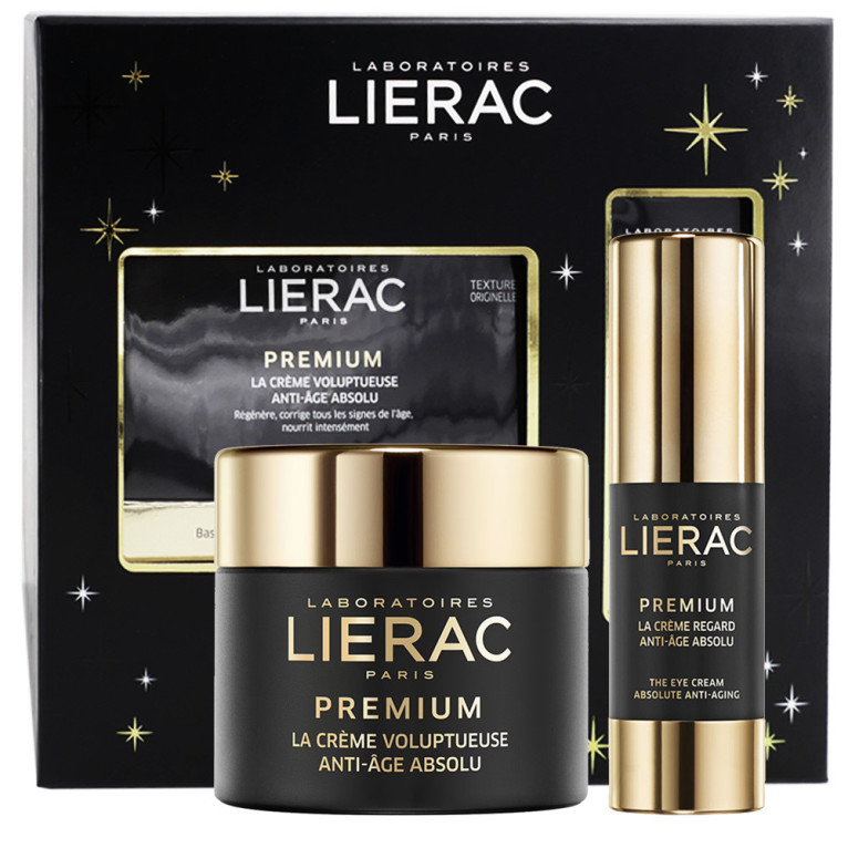 [724Ph240005601] Coffret Noël Premium Crème Voluptueuse 50ml + Crème Regard 15ml Offerte Lierac