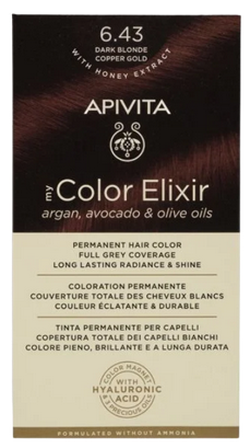 Coloration Permanente 6.43 Blond Foncé Cuivre Doré My Color Elixir Apivita