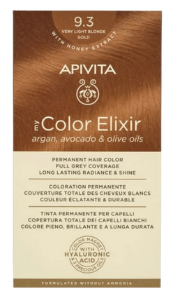 [724Ph240005819] Coloration Permanente 9.3 Blond Doré Très Clair My Color Elixir Apivita
