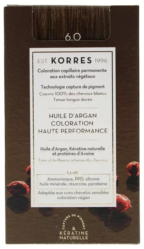 [724Ph240005821] Coloration Permanente Huile d'Argan - 6.0 Blond Foncé Korres