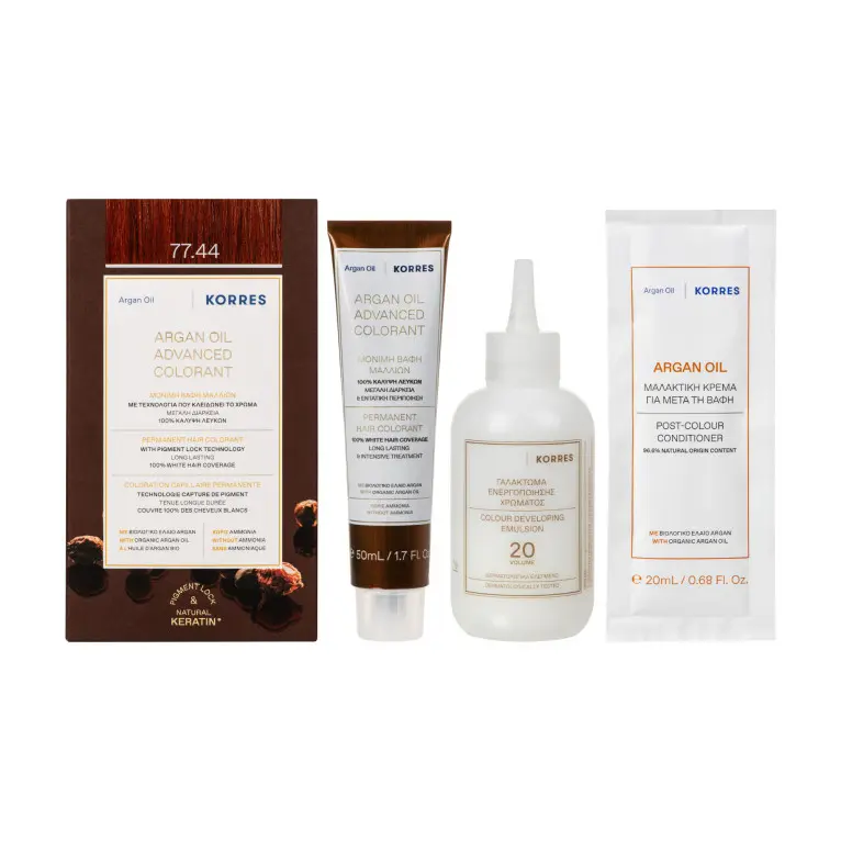 [724Ph240005836] Coloration permanente huile d'argan, blond cuivré intense 77.44 Korres