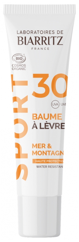 [724Ph240000617] Sport Baume à Lèvres SPF30 Bio 15 ml Laboratoires de Biarritz 