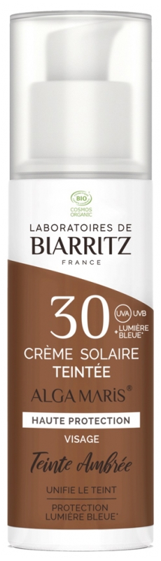 [724Ph240006399] Alga Maris Crème Solaire Teintée Visage SPF30 Bio 50 ml Laboratoires de Biarritz 