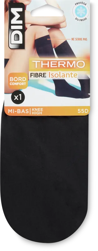 [724Ph240006548] Mi-Bas Thermo Fibre Isolante Noirs 1 Paire DIM 