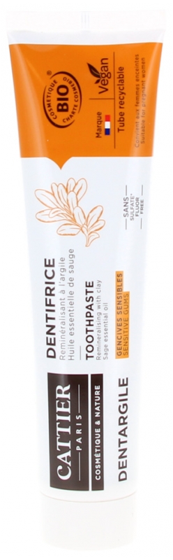 [724Ph240006800] Cattier Dentargile Dentifrice Gencives Sensibles Bio 75 ml