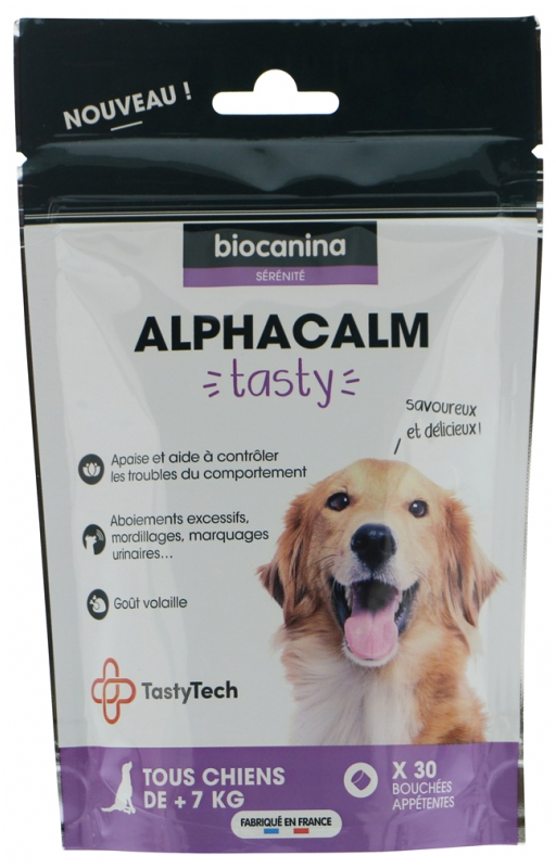 [724Ph240000680] Alphacalm Tasty Chiens +7 kg 30 Bouchées Appétentes Biocanina
